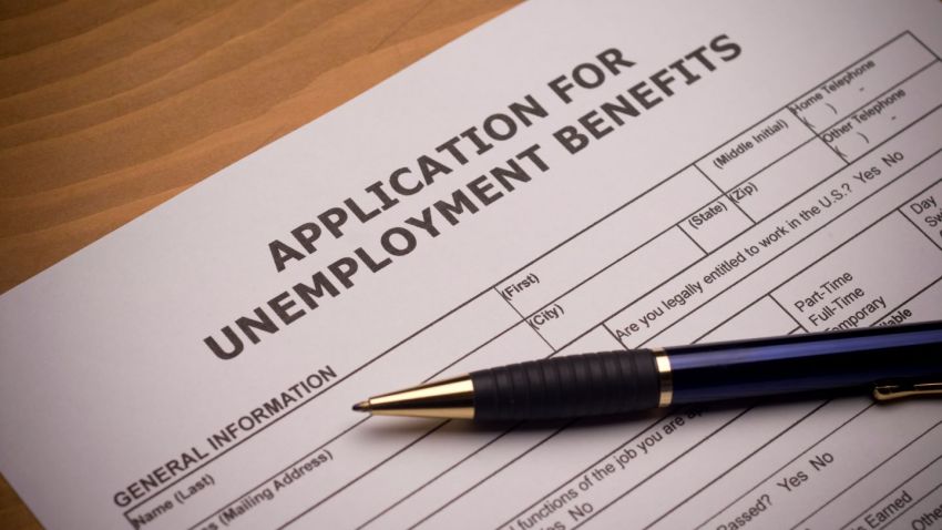 unemployment benefits application stock image