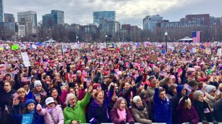 The crowd at the 2019 Women's March in Boston.