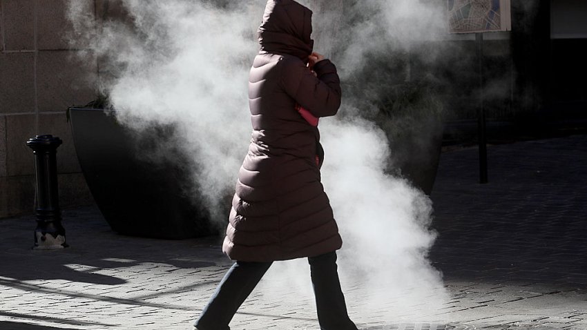 A cold person bundled up