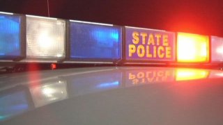 Light on a state police vehicle