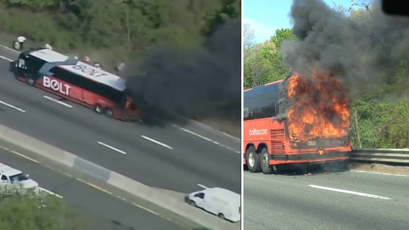 TLMD-newton-bus-incendio-mass-pike-I-90