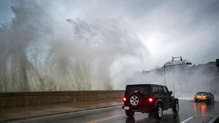 Waves hitting Revere Winthrop Line