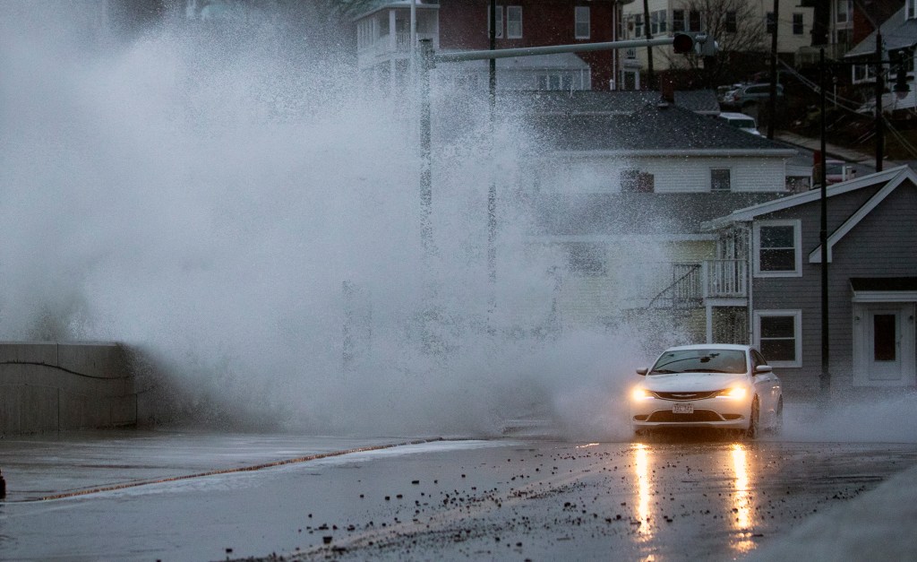Waves hitting Revere Winthrop Line
