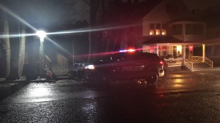 Police car in front of house off missing child in Ansonia connecticut