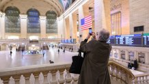 NEW YORK, NY - MARCH 18:  A view inside the Grand Central Terminal as the coronavirus continues to spread across the United States on March 18, 2020 in New York City. The World Health Organization declared coronavirus (COVID-19) a global pandemic on March 11th.  (Photo by Noam Galai/Getty Images)