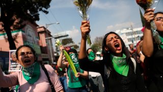 Protesta de mujeres por feminicidios