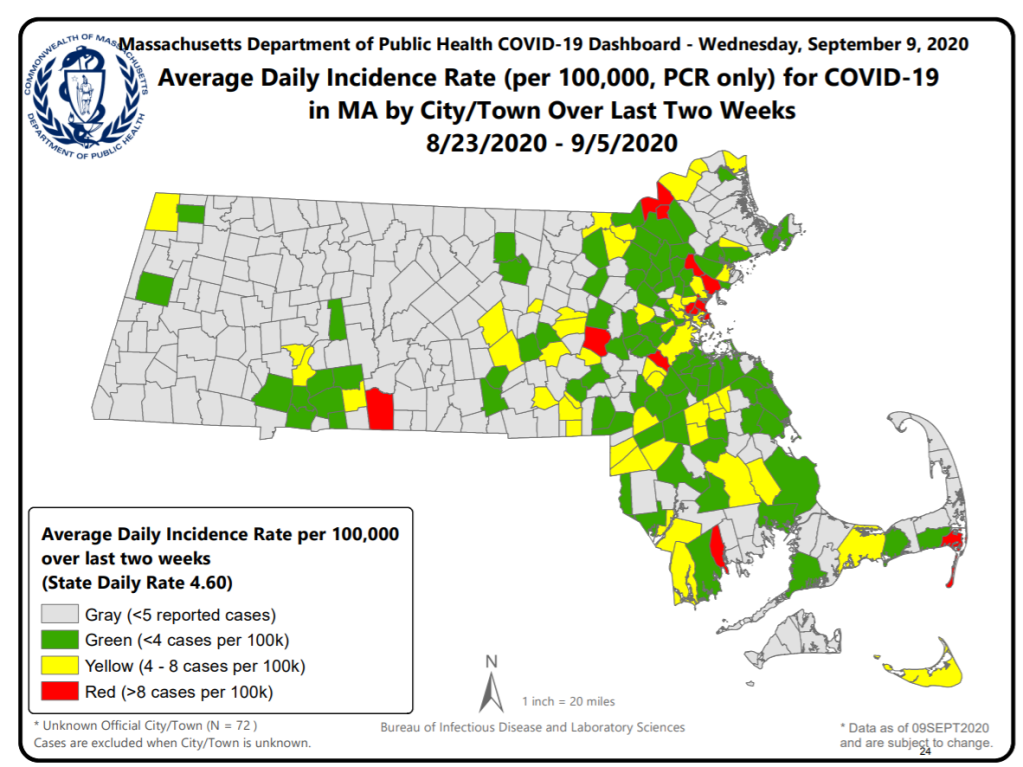 Mass. COVID hot spot map