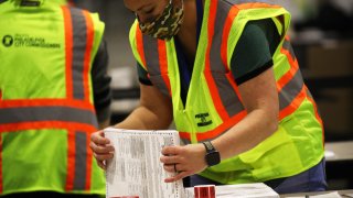 Election workers count ballots in Philadelphia