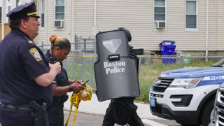 Boston police investigating a shooting in Dorchester on Friday, May 28, 2021.