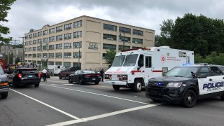 Police outside 560 on Main in Willimantic 1200