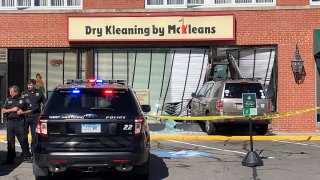 Vehicle hits Dry Kleaning by McKleans in West Hartford