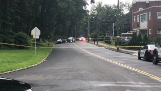 Police at at Enfield Street and Greenfield Street in Hartford