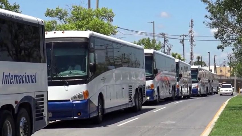 Foto de autobuses en fila