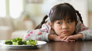 broccoli and child