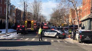 Emergency crews at Franklin Avenue and Preston Street in Hartford.