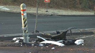 Middletown Avenue in New Haven after a fatal crash