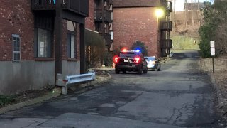 Police on East Main Street in Meriden