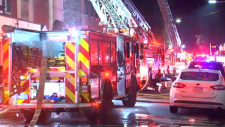 Fire Crews Respond to a Fire in Roxbury, Massachusetts
