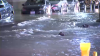 Carretera inundada en Boston tras rotura de tubería de agua