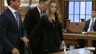 Karen Read in a Massachusetts court Thursday, Sept. 22, 2022. She is accused of killing her boyfriend, a Boston police officer, in Canton in January.