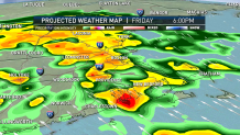 A graphic showing expected rainfall over the Boston area on Friday, Nov. 11, 2022.