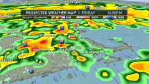 A graphic showing expected rainfall over the Boston area on Friday, Nov. 11, 2022.
