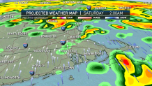 A graphic showing expected rainfall over the Boston area on Saturday, Nov. 12, 2022.