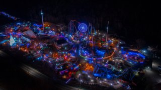Lake Compounce lit up for the holidays