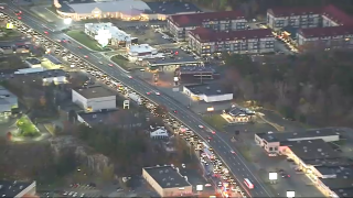 Backups from the wreck on Route 1 in Saugus