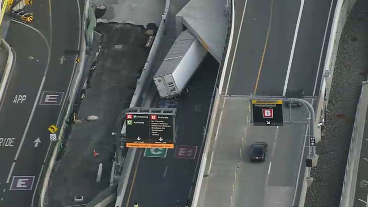 Truck Gets Stuck in Tunnel at Logan Airport – NECN