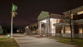 All the lights at Minnechaug Regional High School in Wilbraham, Mass., have been on since Aug. 24, 2021.