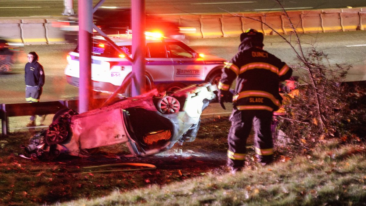 Overturned Car in Quincy Bursts into Flames – NBC Connecticut