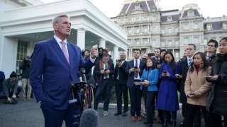 El republicano Kevin McCarthy, tras la reunión con Biden en la Casa Blanca, este miércoles.