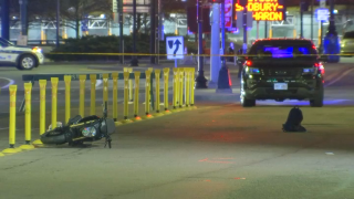 the scene of a motorcycle crash in Boston