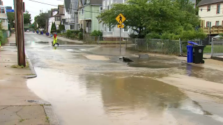 charles street in malden flooded because of water main break