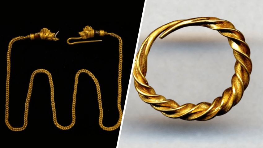 Items similar to those missing include and a late Bronze Age earring and a Greek gold chain necklace dating from the 3rd century BC.