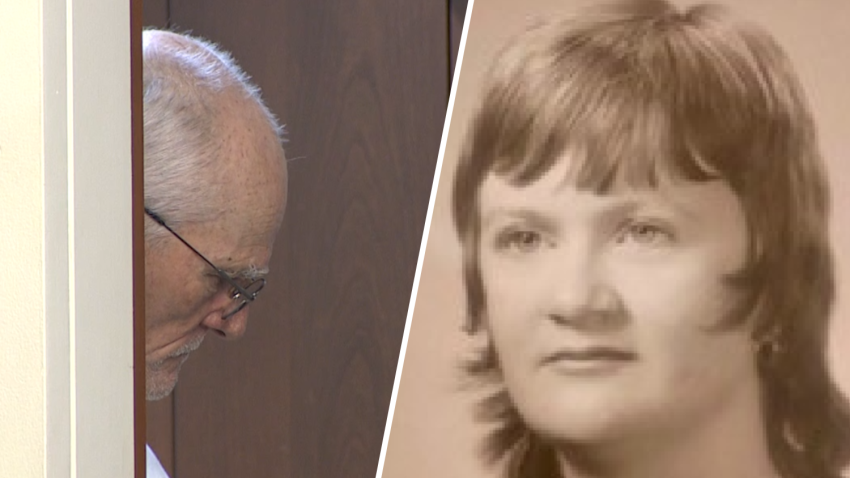 On left, John Michael Irmer in a Boston courtroom on Sept. 11, 2023, after police say he confessed to the murder of Susan Marcia Rose in 1979, pictured on the right.