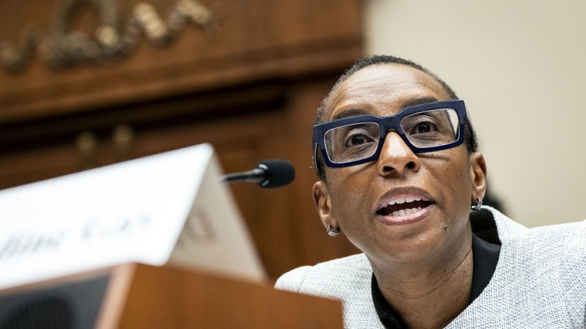 Claudine Gay, president of Harvard University, during a House Education and the Workforce Committee hearing in Washington, DC, US, on Tuesday, Dec. 5, 2023. Lawmakers on the education committee will grill the leaders of Harvard University, the University of Pennsylvania and the Massachusetts Institute of Technology about their responses to protests that erupted after the October 7 attack on Israel by Hamas. Photographer: Haiyun Jiang/Bloomberg via Getty Images