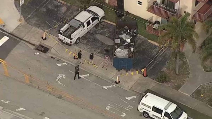Police investigate after a baby’s body was found in a dumpster in Hollywood.