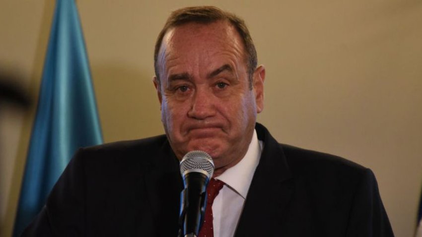 Guatemalan candidate for the Vamos party, Alejandro Giammattei, speaks during a press conference in Guatemala City on June 16, 2019. – Guatemalan candidate for the National Union of Hope (Union Nacional de la Esperanza) party, Sandra Torres leads preliminary results. (Photo by ORLANDO ESTRADA / AFP)        (Photo credit should read ORLANDO ESTRADA/AFP via Getty Images)