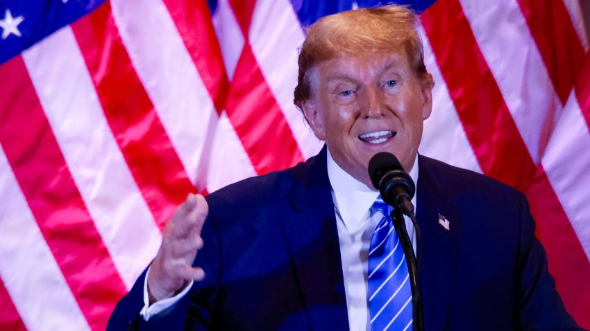 Former US President Donald Trump during a Super Tuesday election night watch party at the Mar-a-Lago Club in Palm Beach, Florida, US, on Tuesday, March 5, 2024. Trump notched a series of Republican presidential primary victories on Tuesday as he barrels closer toward his party’s nomination. Photographer: Eva Marie Uzcategui/Bloomberg via Getty Images