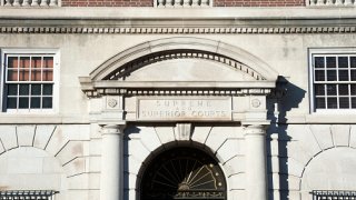 Architectural details of Providence County Supreme Court Courthouse in Providence