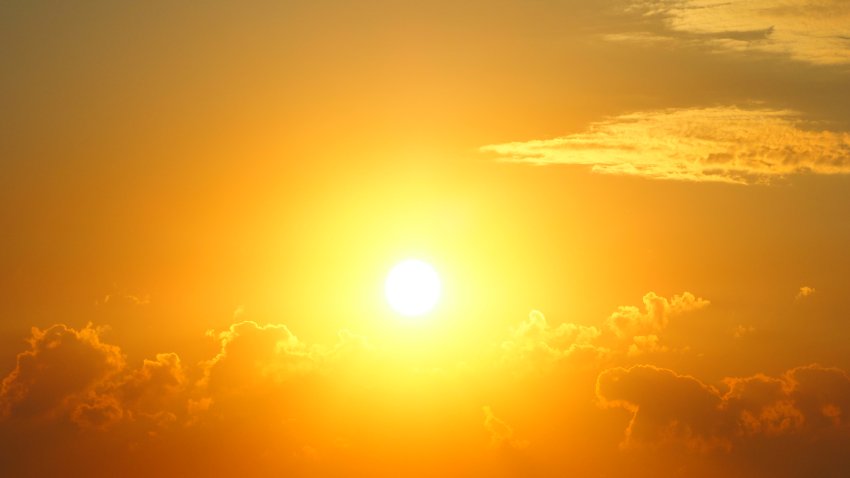 A fantastic abstract theme and picture of The Sunrise over the soft heavenly lit clouds in the sky over The Valley of The Sun of Phoenix, Arizona, America, during a fine Summer morning of August, 2020.