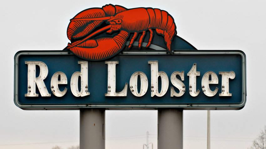 UNITED STATES – DECEMBER 19:  A Red Lobster logo hangs outside a restaurant in Pennsylvania, U.S., on Dec. 19, 2007. (Photo by Mike Mergen/Bloomberg via Getty Images)