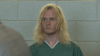 Jared Ravizza in Plymouth District Court on Tuesday, May 28, 2024, to be arraigned on charges involving a stabbing at a Plymouth, Massachusetts, McDonald's.