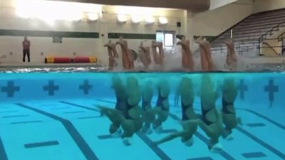 Equipo de natación artística listo para competir
