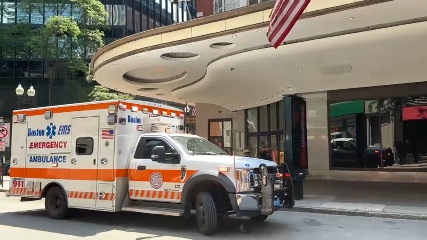 Boston EMS responded to the Macy’s in Downtown Crossing after an alleged shoplifter slashed two security guards on Wednesday, according to police.