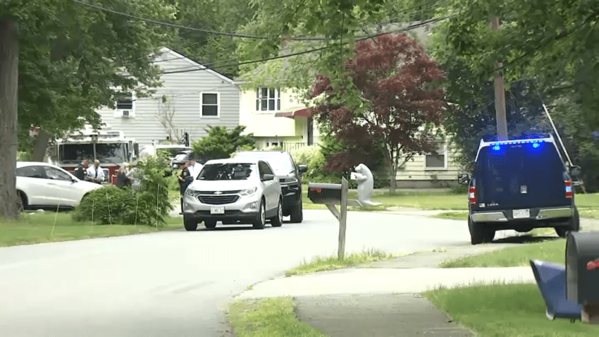 Police near the scene of a shooting in Bedford, Massachusetts, on Thursday, June 6, 2024.