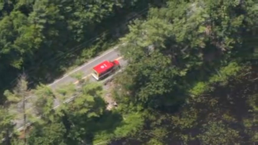 An ambulance in the area of Leominster State Forest on Thursday, July 11, 2024.