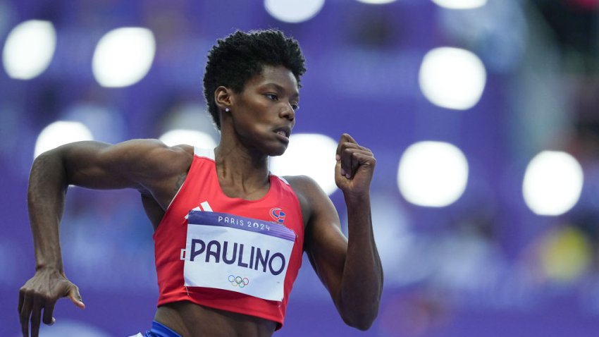 05 August 2024, France, Saint-Denis: Olympics, Paris 2024, Athletics, Stade de France, 400 m, Women, Preliminary heats, Marileidy Paulino from Dominican Republic in action. Photo: Michael Kappeler/dpa (Photo by Michael Kappeler/picture alliance via Getty Images)